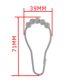 Кольца с роликами и замком 71х39 мм белый металл Fashun A9001-8 