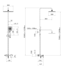 Душевая система белая Fashun A52424-8
