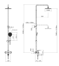 Душевая система белая Fashun A52401N-8A