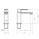 Смеситель для умывальника голубой сапфир Fashun A1083-33 (A1083-33) 