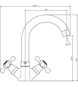 Смеситель для умывальника хром Fashun A1319