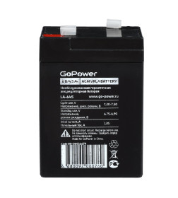 Аккумулятор свинцово-кислотный LA-645 6V 4.5Ah GoPower 00-00016679