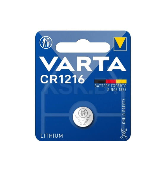 Батарейка CR1216 BL1 Lithium 3V (6216) Varta ELECTRONICS 6216101401 (6216101401) 
