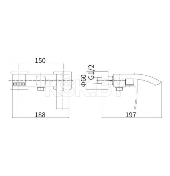 Смеситель для ванны и душа бронза Fashun A53018-21  (A53018-21) 
