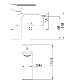Смеситель для умывальника чёрный Fashun A1085-7