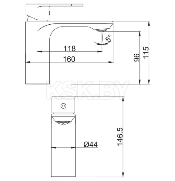 Смеситель для умывальника чёрный Fashun A1085-7 (A1085-7) 