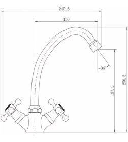 Смеситель для кухни хром Fashun A4119