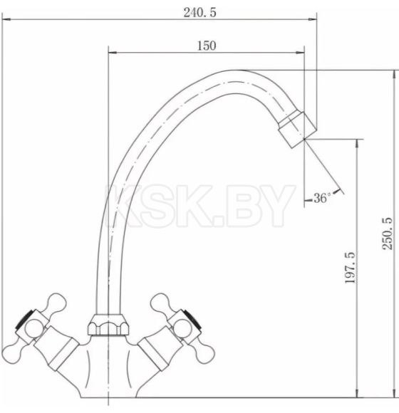 Смеситель для кухни хром Fashun A4119 (A4119) 