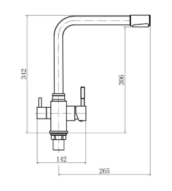 Смеситель для кухни с фильтром песочный Fashun A54309-8