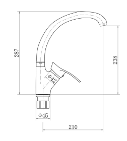 Смеситель для кухни хром Fashun A4028