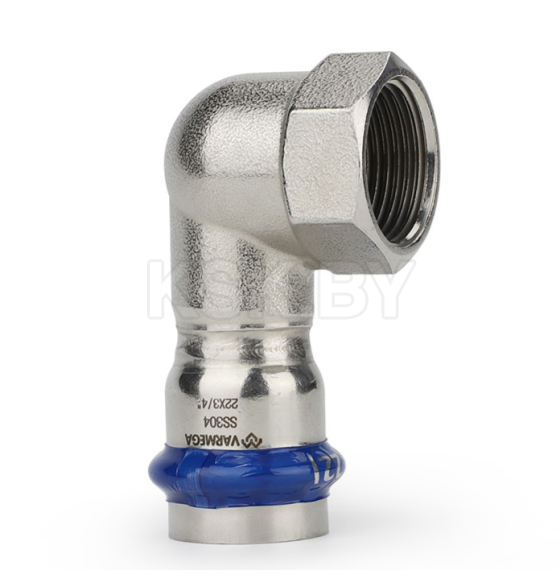 Угольник раструбный Varmega Inox Press с внутренней резьбой 22x3/4" (VM714002205) 