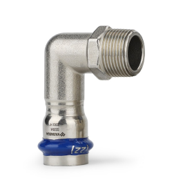 Угольник раструбный Varmega Inox Press с наружной резьбой 22x3/4"