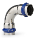 Угольник 90° двухраструбный Varmega Inox Press 22x22 (VM710002222) 