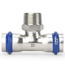 Тройник раструбный Varmega Inox Press с наружной резьбой 28x1"x28 (VM721280628) 