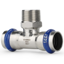 Тройник раструбный Varmega Inox Press с наружной резьбой 28x1"x28 (VM721280628) 