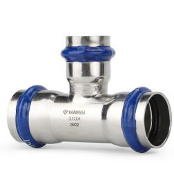 Тройник раструбный Varmega Inox Press переходной 28x22x28