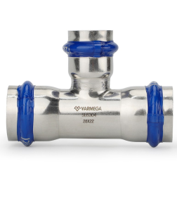 Тройник раструбный Varmega Inox Press переходной 35x22x35