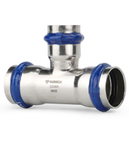 Тройник раструбный Varmega Inox Press переходной 22x15x22
