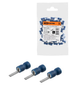 Наконечник штыревой плоский изолированный НШПИ 1,5-2,5 синий (50 шт.) TDM SQ0545-0005