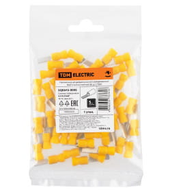 Наконечник штыревой плоский изолированный НШПИ 4,0-6,0 желтый (50 шт.) TDM SQ0545-0006