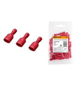 Разъем плоский полностью изолированный РППИ-М 1,25-250 красный "мама" (50 шт.) TDM SQ0546-0003