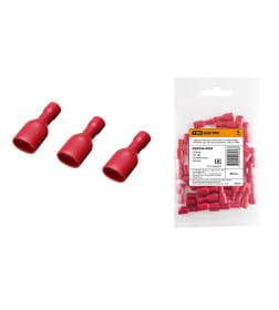 Разъем плоский полностью изолированный РППИ-М 1,25-187 красный "мама" (50 шт.) TDM SQ0546-0002