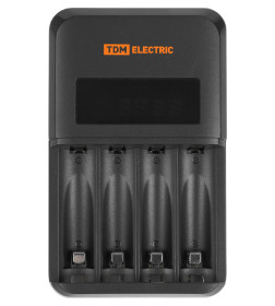 Зарядное устройство 18044 (1800 mA 4 слота АА/ААА 4 канала), LCD-экран, 220 В, TDM SQ1702-0110