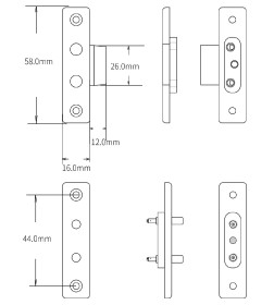 Кабелепереход контактный врезной ST-DL110-WT