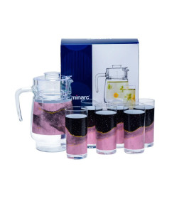 Набор для питья стеклянный "Orcu Rose" 7 пр.: кувшин, 6 стаканов (арт. V6663)