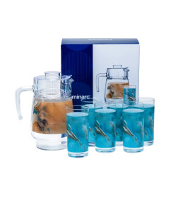 Набор для питья стеклянный "Gismon" 7 пр.: кувшин, 6 стаканов (V6672)