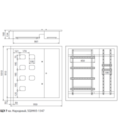 Корпус щита этажного 7 кв. (модификация 3) 1010х950х160 мм TDM Народный SQ0905-1347