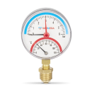Термоманометр Varmega радиальный 80 мм, 6 бар, 120°С, 1/2", с отсекающим клапаном (VMMT07-800604) 