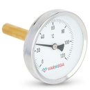 Термометр Varmega биметаллический с погружной гильзой 63 мм, 120°С, штуцер 50 мм, 1/2", с уплотнителем (VMMT03-635004) 
