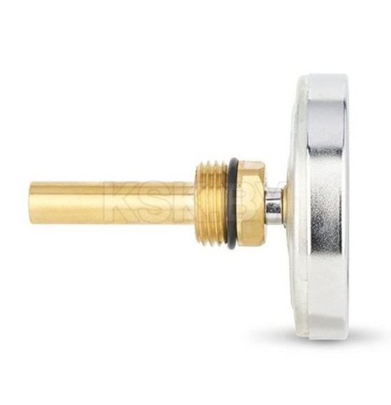 Термометр Varmega биметаллический с погружной гильзой 63 мм, 120°С, штуцер 50 мм, 1/2", с уплотнителем (VMMT03-635004) 