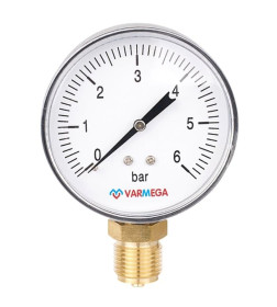 Манометр Varmega радиальный 50 мм, 6 бар, 1/4"