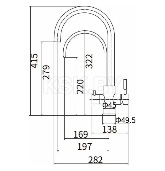 Смеситель для кухни с фильтром сатин Fashun A54309-C (A54309-C) 
