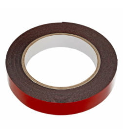 Лента клейкая на вспененной основе усиленная, двусторонняя, черная, 19 мм х 5м. Matrix