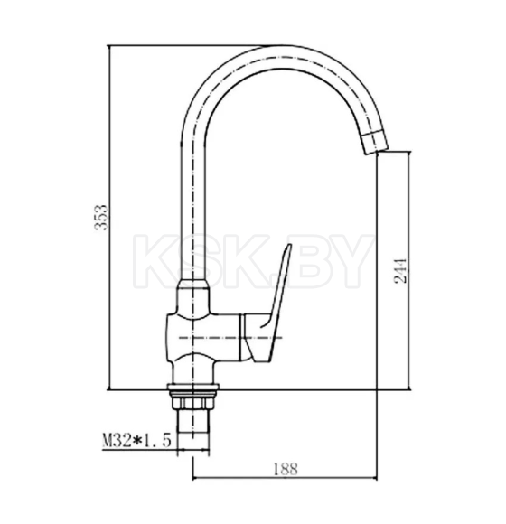 Смеситель для кухни хром Fashun A4007 (A4007) 