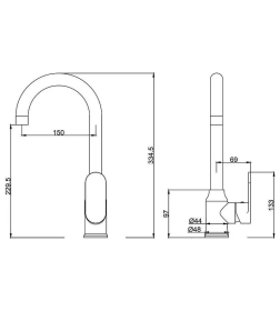 Смеситель для кухни хром Fashun A4085