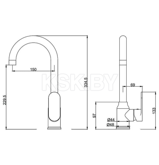 Смеситель для кухни хром Fashun A4085 (A4085) 