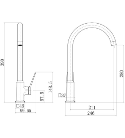 Смеситель для кухни хром Fashun A4086