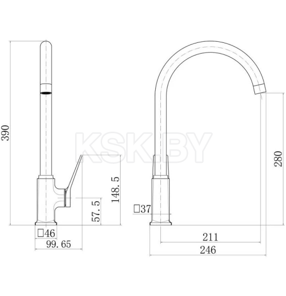 Смеситель для кухни хром Fashun A4086 (A4086) 