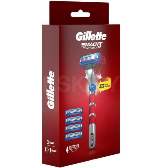 Станок Gillette MACH3 Turbo + 1 кассета + M3 Turbo 3 см кас  (3676) 