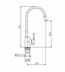Смеситель для кухни хром/серый Fashun A4053+B07 