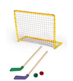 Набор для игры в хоккей (клюшка 2 шт., ворота 2 шт., шайба, мяч), цвет МИКС 5493899