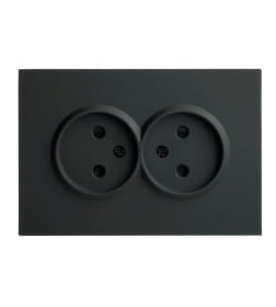 Розетка 2-я с з/ш, б/з 250В,16А Эмили RST16-5116-05 черный уголь, soft touch Stekker 49851