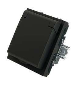 Розетка 1-я с з/ш, с/з 250В,16А Эмили RST16-5112-05 черный уголь, soft touch Stekker 49855