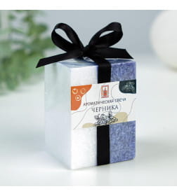 Ароматическая свеча куб 5×7.5 см «Кристаллический узор», черника 4428292