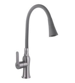 Смеситель для кухни сатин/серый Fashun A54801+N7357 