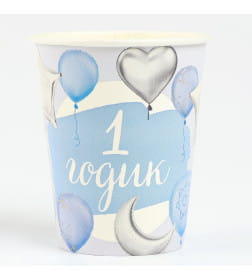 Посуда одноразовая бумажная для праздника «1 годик», 6 стаканов, 6 тарелок 10821146